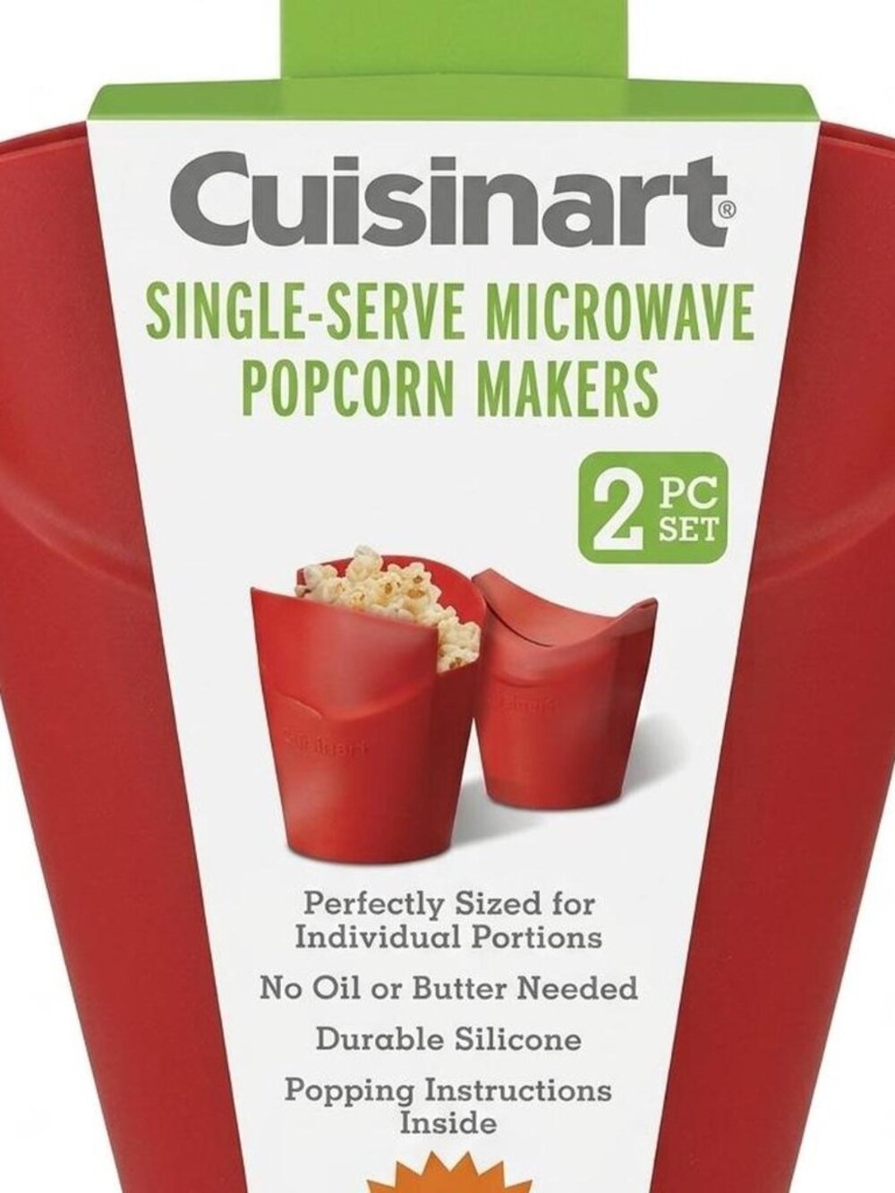 Cuisinart Single-Serve Microwave Popcorn Makers, 2-Piece Set, 3.75 Cup Capacity